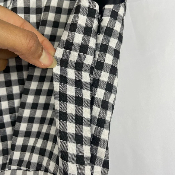 ZARA Black & White Gingham Dress Fit & Flare Dress NWT Size Medium - Picture 5 of 8